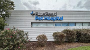An image of the front of the BluePearl Pet Hospital in Virginia Beach, VA.