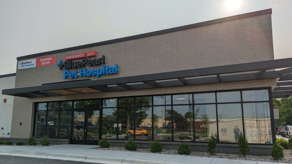 The exterior of BluePearl Pet Hospital in Golden Valley, Minnesota.