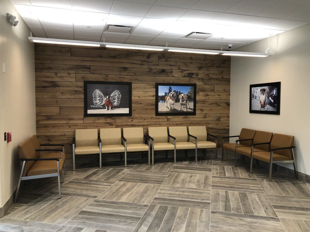 A view of the waiting area at the BluePearl Pet Hospital in Nashville.