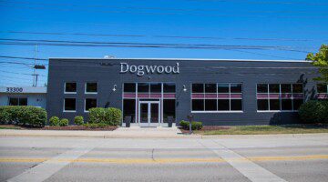 Exterior shot of Dogwood Veterinary Referral Center, a BluePearl Pet Hospital, in Farmington, Michigan.