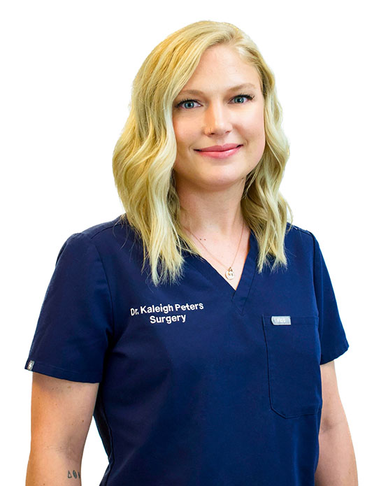 Dr. Kaleigh Peters is Board Certified in Veterinary Surgery-Small Animal.