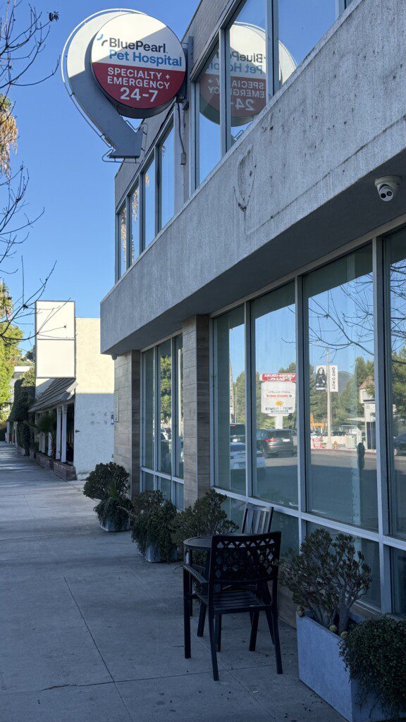 An external view of the front of the BluePearl Pet Hospital in Los Angeles, CA.